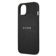 Guess Guess Saffiano Metal Logo Stripes - Ohišje za iPhone 13 (črno)