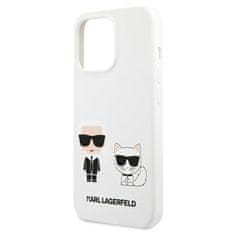 Karl Lagerfeld Karl Lagerfeld Silikonsko ohišje Karl &amp; Choupette - iPhone 13 Pro Max (belo)