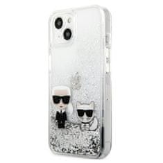 Karl Lagerfeld Karl Lagerfeld Liquid Glitter Karl &amp; Choupette - etui za iPhone 13 mini (srebrn)