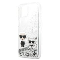 Karl Lagerfeld Karl Lagerfeld Liquid Glitter Karl &amp; Choupette - etui za iPhone 13 mini (srebrn)