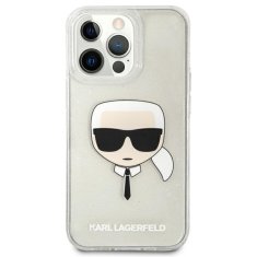 NEW Karl Lagerfeld Karl's Head Glitter - ohišje za iPhone 13 Pro (srebrno)