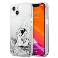 Karl Lagerfeld Karl Lagerfeld Liquid Glitter Choupette Fun - etui za iPhone 13 mini (srebrn)