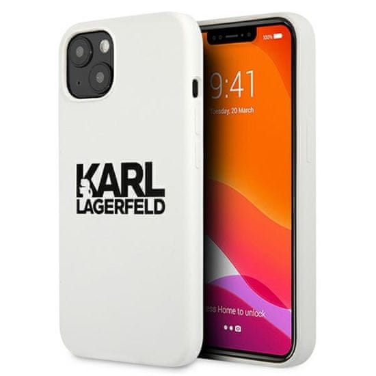 Karl Lagerfeld Karl Lagerfeld Silikonsko ohišje z logotipom - iPhone 13 (belo)