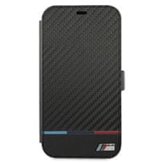 Bmw BMW Booktype M Carbon Stripe - Ohišje za iPhone 13 (črno)