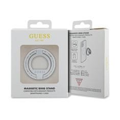 Guess Guess MagSafe Ring Stand Rhinestone - Magnetno držalo za telefon s funkcijo stojala (srebrno)