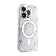 Guess Ohišje Guess Marble MagSafe - iPhone 14 Pro Max (belo)