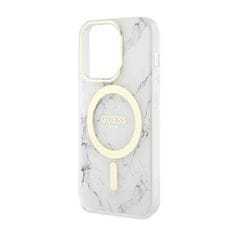 Guess Ohišje Guess Marble MagSafe - iPhone 14 Pro Max (belo)