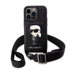 Karl Lagerfeld Karl Lagerfeld Crossbody NFT Saffiano Monogram Iconic - Ohišje za iPhone 14 Pro Max (črno)