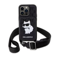 Karl Lagerfeld Karl Lagerfeld Crossbody NFT Saffiano Monogram Choupette - Ohišje za iPhone 14 Pro Max (črno)