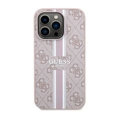 Guess Guess 4G Printed Stripes MagSafe - ohišje za iPhone 14 Pro (roza)