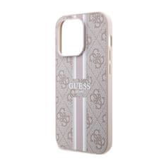 Guess Guess 4G Printed Stripes MagSafe - ohišje za iPhone 14 Pro (roza)