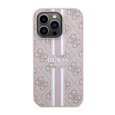 Guess Guess 4G Printed Stripes MagSafe - ohišje za iPhone 14 Pro Max (roza)