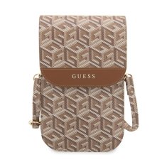 Guess Torbica za telefon Guess GCube Stripe - Torbica s predalom za pametni telefon (rjava)