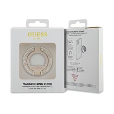 Guess Guess MagSafe Ring Stand Rhinestone - Magnetno držalo za telefon s funkcijo stojala (zlato)