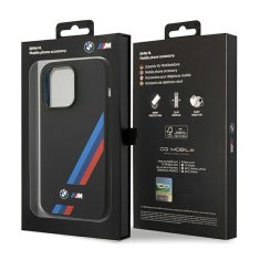 Bmw Silikonsko ohišje BMW s poševnimi črtami za iPhone 14 Pro Max (črno)