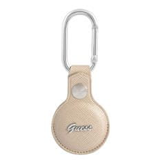 Guess Guess Saffiano Script Dog Clip - etui za AirTag (bež)