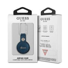 Guess Guess Saffiano Script Dog Clip - etui za AirTag (modri)