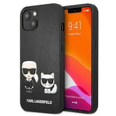 Karl Lagerfeld Karl Lagerfeld PU usnje z reliefom Karl &amp; Choupette - etui za iPhone 13 Mini (črno)