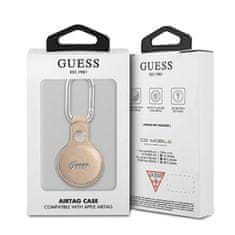 Guess Guess Saffiano Script Dog Clip - etui za AirTag (bež)