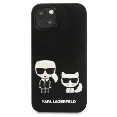 Karl Lagerfeld Karl Lagerfeld PU usnje z reliefom Karl &amp; Choupette - etui za iPhone 13 Mini (črno)