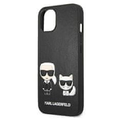 Karl Lagerfeld Karl Lagerfeld PU usnje z reliefom Karl &amp; Choupette - etui za iPhone 13 (črno)