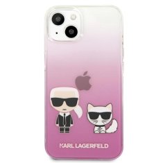 Karl Lagerfeld Karl Lagerfeld Ikonik &amp; Choupette - Ohišje za iPhone 13 Mini (roza)