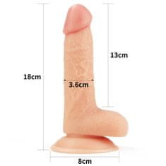 Lovetoy Cyberskin dildo s priseskom The Ultra Soft Dude 18 cm Lovetoy