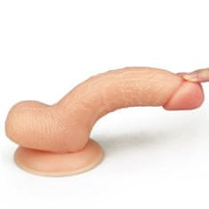 Lovetoy Cyberskin dildo s priseskom The Ultra Soft Dude 18 cm Lovetoy