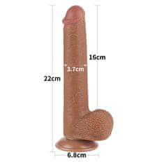 Lovetoy Dildo s priseskom drsna koža dvoslojna 22cm Lovetoy