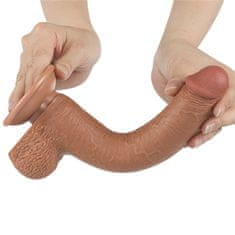 Lovetoy Dildo s priseskom drsna koža dvoslojna 22cm Lovetoy