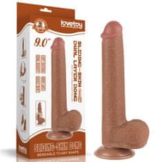 Lovetoy Dildo s priseskom drsna koža dvoslojna 22cm Lovetoy