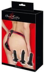 Bad Kitty Strap-On postroj s 3 dildi L/XL Bad Kitty