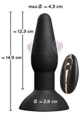 Black Velvets Silikonski analni čep z vibracijami 14,9 cm