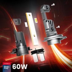 AMIO 2x avto LED sijalka H7 / H18 60W CanBus Plug and Play