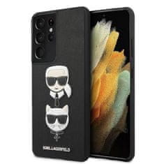 Karl Lagerfeld Karl Lagerfeld Saffiano Karl &amp; Choupette Heads - Ovitek za Samsung Galaxy S21 Ultra (črn)