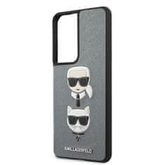 Karl Lagerfeld Karl Lagerfeld Saffiano Karl &amp; Choupette Heads - Ovitek za Samsung Galaxy S21 Ultra (srebrn)