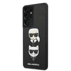 Karl Lagerfeld Karl Lagerfeld Saffiano Karl &amp; Choupette Heads - Ovitek za Samsung Galaxy S21 Ultra (črn)