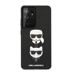 Karl Lagerfeld Karl Lagerfeld Saffiano Karl &amp; Choupette Heads - Ovitek za Samsung Galaxy S21 Ultra (črn)