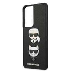 Karl Lagerfeld Karl Lagerfeld Saffiano Karl &amp; Choupette Heads - Ovitek za Samsung Galaxy S21 Ultra (črn)