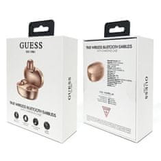 Guess Guess Script Logo - slušalke Bluetooth TWS + polnilno ohišje (zlato)