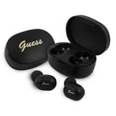 Guess Guess Script Logo - slušalke Bluetooth TWS + polnilno ohišje (črno)