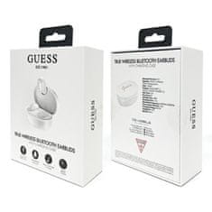 Guess Guess Script Logo - slušalke Bluetooth TWS + etui za polnjenje (bela)