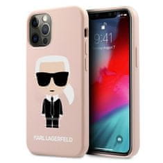 Karl Lagerfeld Karl Lagerfeld Silikonsko ohišje Iconic - iPhone 12 / 12 Pro (svetlo roza)