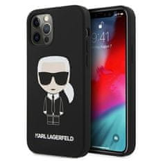 Karl Lagerfeld Karl Lagerfeld Silikonsko ohišje za iPhone 12 Pro Max s polnim telesom Iconic (črno)