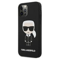 Karl Lagerfeld Karl Lagerfeld Silikonsko ohišje za iPhone 12 Pro Max s polnim telesom Iconic (črno)