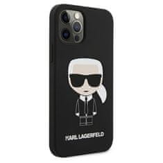 Karl Lagerfeld Karl Lagerfeld Silikonsko ohišje za iPhone 12 Pro Max s polnim telesom Iconic (črno)