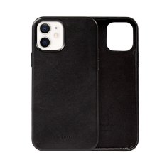 Crong Crong Essential Cover - Ohišje iz eko usnja za iPhone 12 / iPhone 12 Pro (črno)