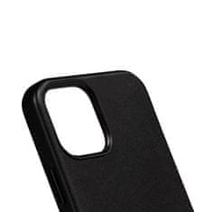 Crong Crong Essential Cover Magnetic - usnjeni ovitek za iPhone 12 / iPhone 12 Pro MagSafe (črn)