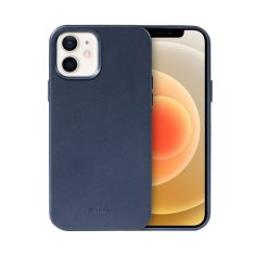 Crong Crong Essential Cover - Ohišje iz eko usnja za iPhone 12 / iPhone 12 Pro (mornarsko modro)