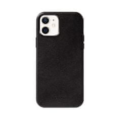 Crong Crong Essential Cover - Ohišje iz eko usnja za iPhone 12 / iPhone 12 Pro (črno)